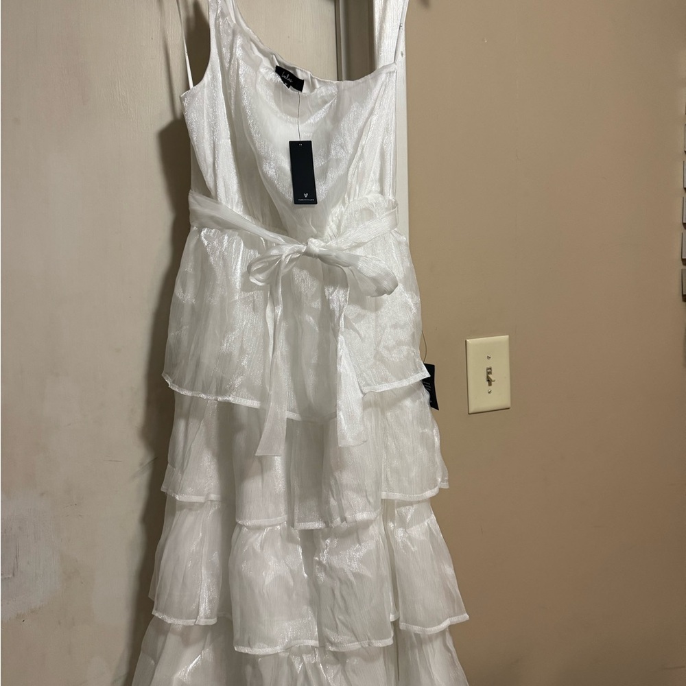 Lulu's White Tiered Maxi Dress